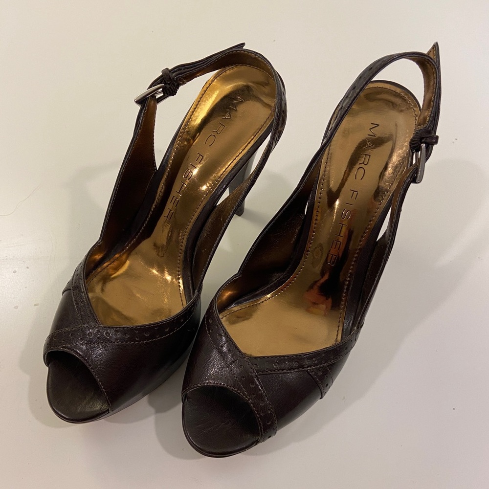 Marc Fisher Brown Peep Toes